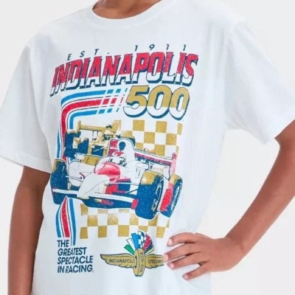 Indianapolis 500 Kids White Graphic T-Shirt